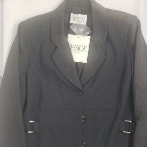 NWT Jssica Petites Women Business Blazer Grey 12